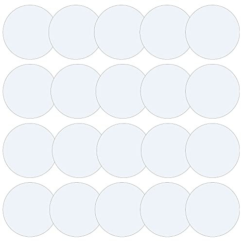Round Self-Adhesive PVC Repair Patches, Vinyl Pool Liner Patch Boat Repair Vinyl Rubbers for Inflatable Boat Raft Kayak Canoe -White,20 Pieces-