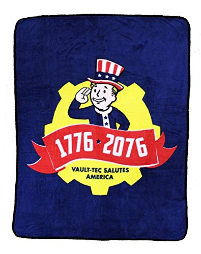 JUST FUNKY Fallout Vault-Tec Salutes America Lightweight Fleece Blanket | 45 x 60 Inches