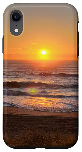 iPhone XR Ocean Waves Beach Theme Sunrise Phone Case Orange Hue Case
