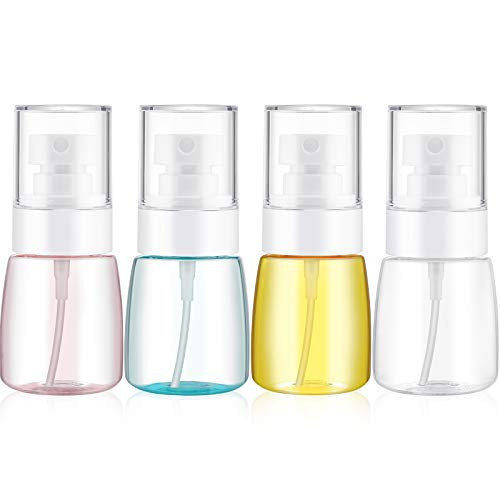4 Pieces Travel Spray Bottles Mist Spray Bottle Fine Mist Spray Bottles Refillable Travel Containers for Skincare Lotion/ Makeup Sprayer/ Perfumes/ Cosmetic -30 ml/ 1 Oz-