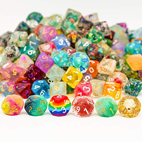 Cusdie 10 Pack of D10 Dice Random Color D10 Polyhedral Dice 10 Sided Dice for DND RPG MTG Table Games Dungeons and Dragons Dice