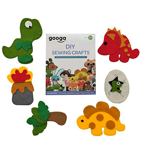 Googa Felt DIY Sewing Crafts, Felt Animal Crafting Sewing Kit and Animal Crafts - Fun DIY Stuffed Animal Sew Kits for Kids Boys and Girls -6 Dinosaur DIY Set- Googa Felt DIY Sewing Crafts, Felt Animal Crafting Sewing Kit and Animal Crafts - Fun DIY Stuffed Animal Sew Kits for Kids Boys and Girls -6 Dinosaur DIY Set-