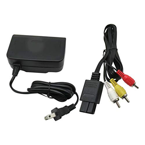 WGL AC Adapter / Power Supply and AV Cable / Cord Fits for The Nintendo 64 System New