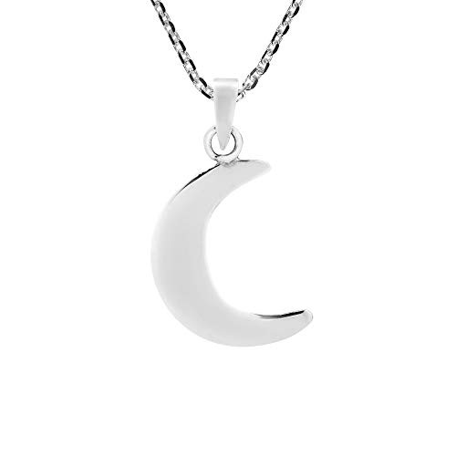 Dancing in the Moonlight .925 Sterling Silver Crescent Moon Pendant Necklace