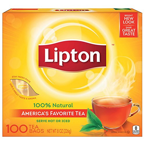 Lipton Black Tea Bags, 100% Natural Tea, 100 ct