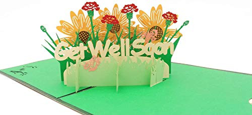 Get Well Soon Pop Up Card, Sympathy Card, Encouragement card, 3D Card, Thank You Card, Pop Up Card for Business and Personal Use