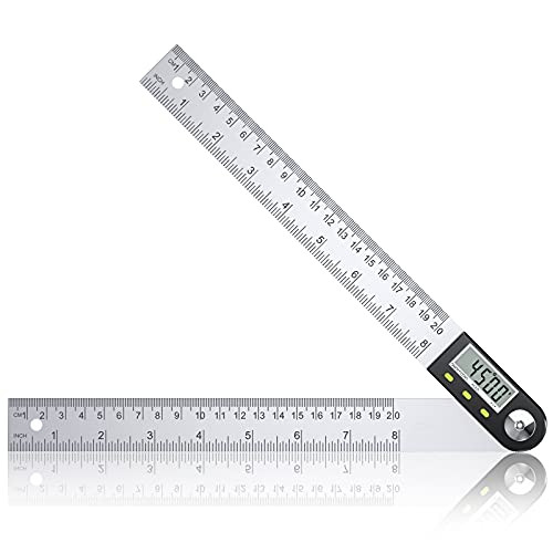 eSynic Digital Angle Finder Protractor 8 Inch/200mm Stainless Steel Angle Finder Ruler Electronic Digital Angle Ruler With Zeroing Resetting LCD Display for Woodworking ,Construction,Repairing etc. eSynic Digital Angle Finder Protractor 8 Inch/200mm Stainless Steel Angle Finder Ruler Electronic Digital Angle Ruler With Zeroing Resetting LCD Display for Woodworking ,Construction,Repairing etc.