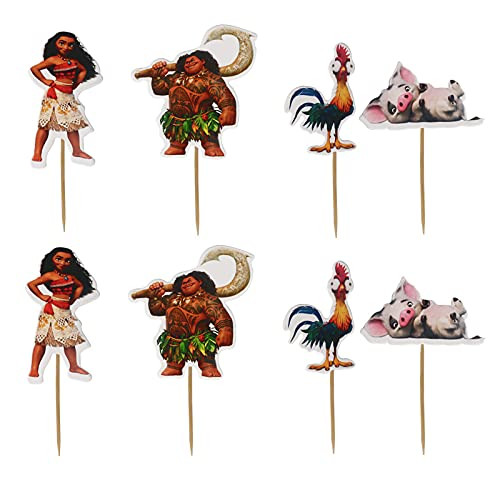 48pcs Moana Cupcake Toppers for Birthday Party Cake Decoration Supplies 48pcs Moana Cupcake Toppers for Birthday Party Cake Decoration Supplies