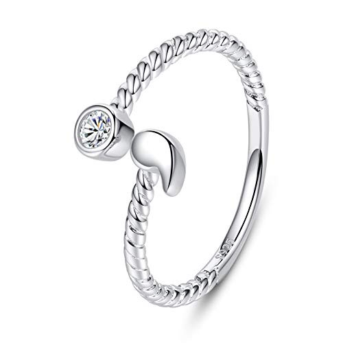 VIKI LYNN Semicolon Rings 925 Sterling Silver CZ Open Adjustable Ring Inspirational Gifts for Women VIKI LYNN Semicolon Rings 925 Sterling Silver CZ Open Adjustable Ring Inspirational Gifts for Women