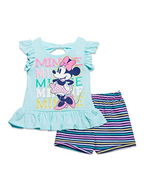 Disney Minnie Mouse Toddler Girls T-Shirt and French Terry Shorts Set Blue 4T Disney Minnie Mouse Toddler Girls T-Shirt and French Terry Shorts Set Blue 4T