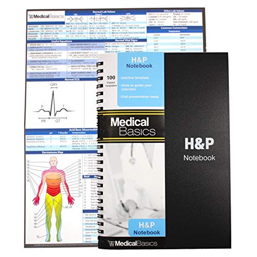 H and P Notebook - Medical History and Physical Notebook, 100 Medical templates with Perforations
