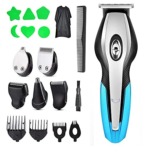 Beard Trimmer for Men 6 in 1 Hair Clipper Electric Shaver Nose Trimmer USB Rechargeable Cordless Electric Razor Grooming Trimmer Kit