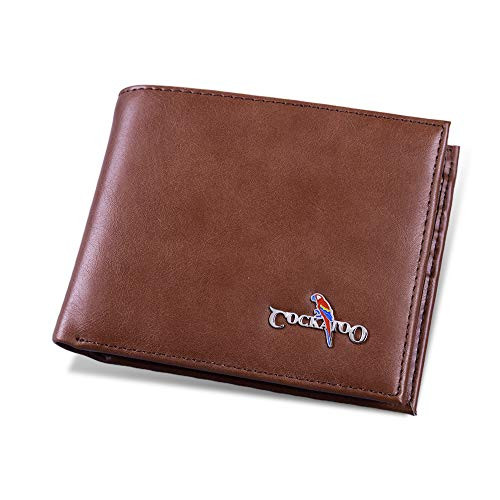 Cockatoo Wallet for Men Slim  and  Minimalist Credit Card Holder Bifold Front Pocket Wallet with RFID Blocking -Brown-