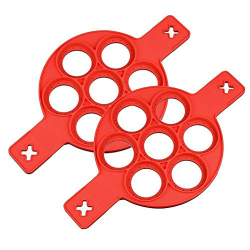 Pancake Mold, 2 Pcs Nonstick Silicone Pancake Ring Pancake Mold Egg Cooker Fired Egg Ring Egg Mold Egg Shaper Egg Maker