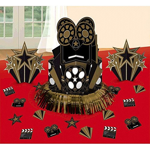 Amscan Movie Night Hollywood Themed Movie Night Table Centerpiece (1 Piece), Multi Color, 13.7 x 11.6