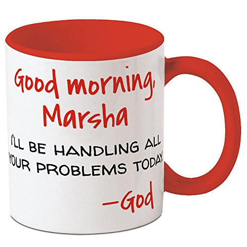 CURRENT Good Morning from God Personalized Ceramic Mug - Large 11 Ounce Size, Religious Novelty Mugs, Add a Name, Microwave and Dishwasher Safe Cup, Customizable Gifts for Friends
