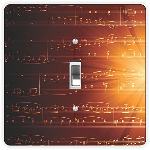 Rikki Knight Music Sheet Glow-Single Toggle Light Switch Plate