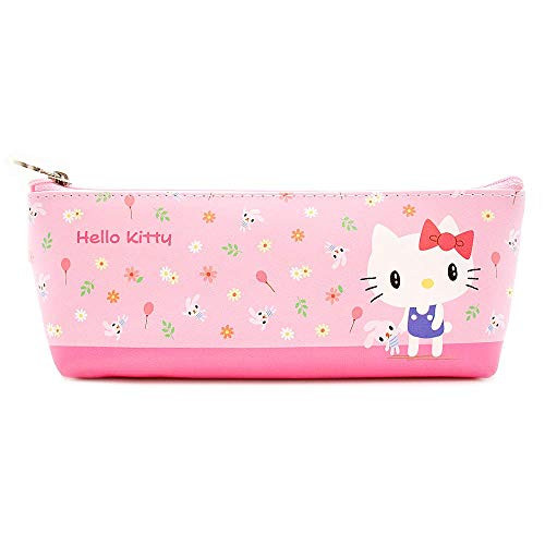 Sanrio Hello Kitty Strap Handle Pencil Case Multi-Purpose Pouch 1PC -2 Designs Available- -Flower Kitty-