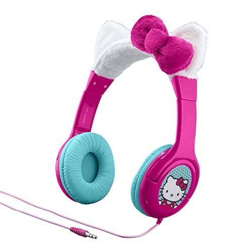 Hello Kitty Kid Friendly Headphones with Built in Volume Limiting Feature for Safe Listening