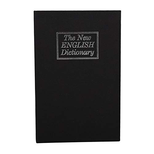 Book Safe Storage Box, Dictionary Shape Safe Secret Hidden Locker Box with Combination Lock for Coins Cash Money Jewellery -Black-