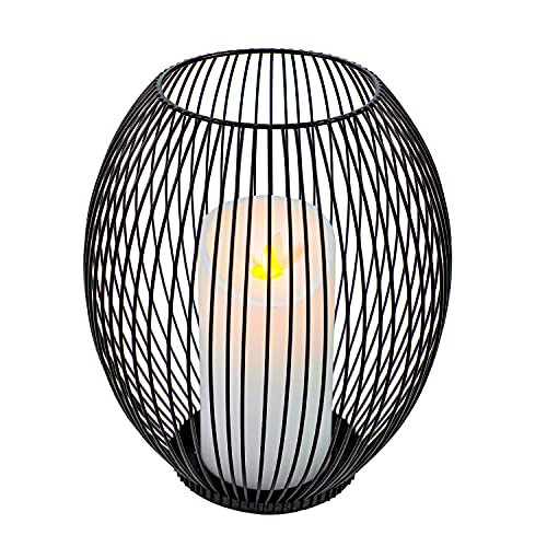 OLEEK Black Candle Holder - Metal Candle Holder centerpiece - Dinning table decorative centerpiece- Decorative Pillar Candle Holders - Table Candles Holders Decor - Iron Candle Stand - Candles Lantern