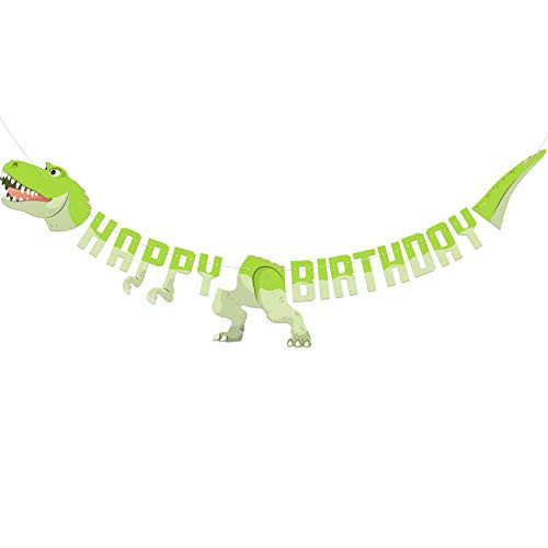 Joymee Dinosaur Happy Birthday Banner 5 Foot Long and Pre-assembled Dino Jungle Jurassic Garland Dinosaur Party Supplies Decorations for Kids Birthday Parties Joymee Dinosaur Happy Birthday Banner 5 Foot Long and Pre-assembled Dino Jungle Jurassic Garland Dinosaur Party Supplies Decorations for Kids Birthday Parties