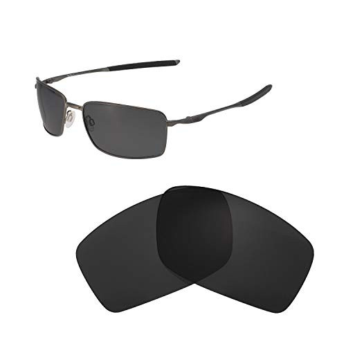 Walleva Replacement Lenses for Oakley Square Wire II -OO4075 Series- - Multiple Options Available -Black - Polarized-