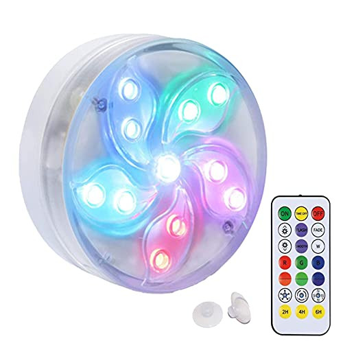 Submersible Pool Lights, Waterproof Underwater Pond LED Lights Remote Control 10 Colors Changing Pond Lights for Aquarium, Tub, Ponds, Swimming Pool Garden Wedding Party Decor