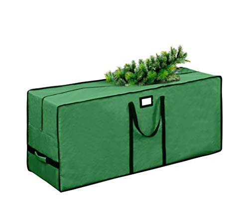 Christmas Tree Storage Bag, Waterproof Christmas Tree Storage, Fits Up to 9 ft Tall Artificial Disassembled Trees ,Extra Large Heavy Duty Storage Container with Handles  -Green, 65"x15"x30"-