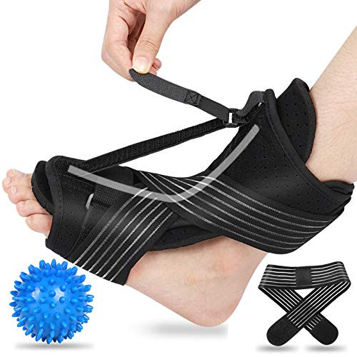 Plantar Fasciitis Night Splint, 2021 New Upgraded Adjustable Plantar Fasciitis Splint Night, Efferey Night Splints for Plantar Fasciitis Relief -Black-