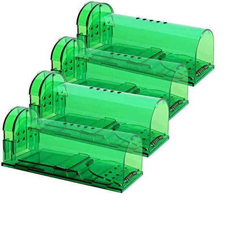 Authenzo Humane Mouse Trap Smart No Kill Mouse Trap Catch and Release, Safe for People and Pet - 4 Pack