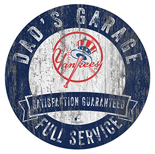 Fan Creations New York Yankees 12" Round Dad's Garage Wood Sign