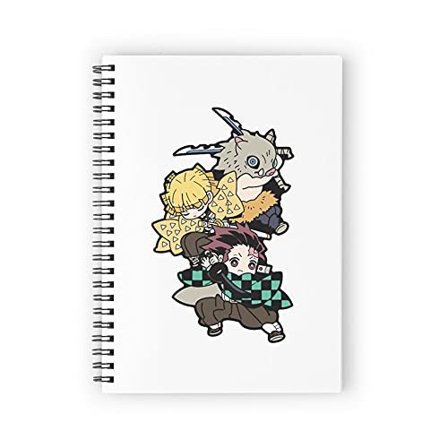 Demon Slayers Demon Slayer Spiral Notebook A5, 80 Sheets/160 Pages Lined Paper, For Office, Students, School Supplies