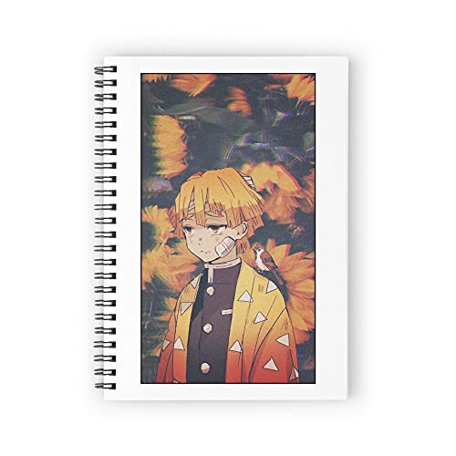 Demon Slayer - Zenitsu Spiral Notebook 80 Sheets 160 Pages, A5, for Girl  and  Boy Office, School Supplies