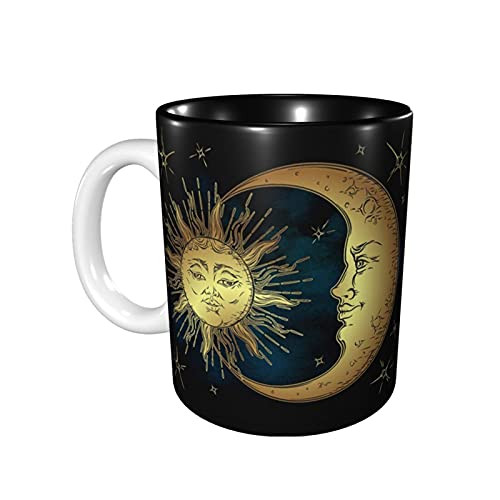 Sun and Moon Stars mug Coffee Mugs Gift Ceramic Tea Cup Office Home Funny For Dishawasher Safe Micowave Safe Men Women 11 Oz Ounce