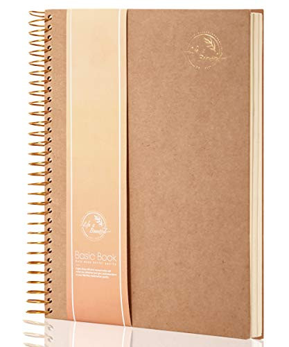 Hardcover Spiral Notebook 3 Subject College Ruled Notebook for School Office Meeting Notebook College Essentials Composition Notebook 150 Sheets Wire Bound Journal School Supplies,Khaki