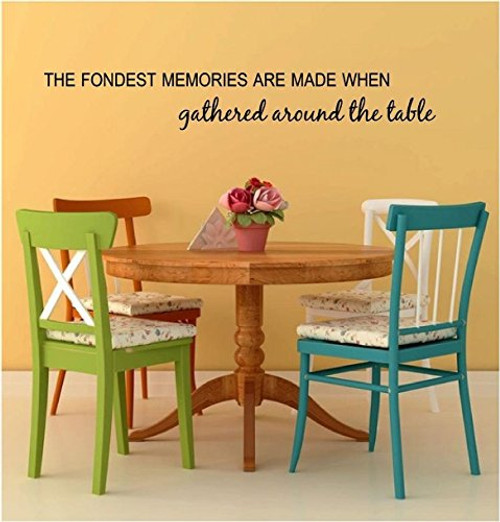 The Fondest Memories Are Made When Gathered Around the Table Vinyl Wall Decal Sticker - 48" W x 7" H (Black) The Fondest Memories Are Made When Gathered Around the Table Vinyl Wall Decal Sticker - 48" W x 7" H (Black)