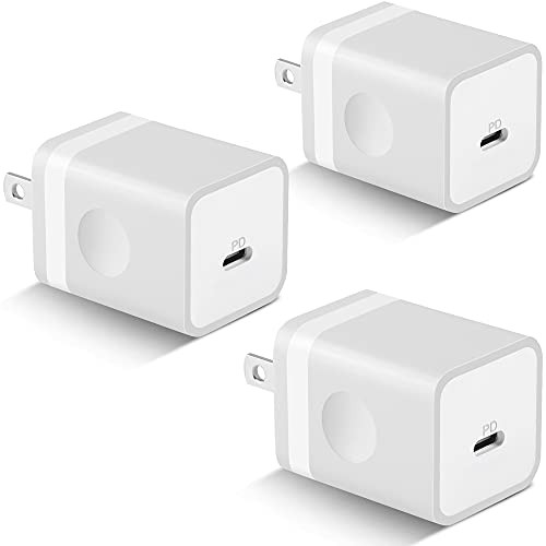 20W Fast USB C Charger, KENHAO 3-Pack PD 3.0 USB Type C Wall Charger Plug Power Adapter Charging Block for iPhone 12/Pro Max/Mini/11, XR/XS/X/8, AirPods, iPad Pro, Pixel 5/4/3, Galaxy S21/S20/S10