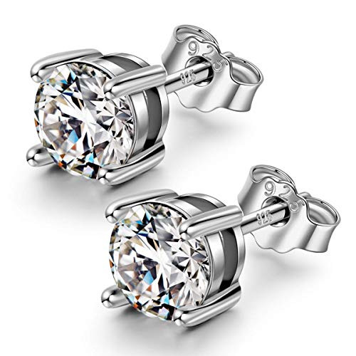 925 Sterling Silver Princess Cut Cubic Zirconia Stud Earrings Available in 3mm 4mm 5mm 6mm 7mm 8mm Hypoallergenic Jewelry -3mm- 925 Sterling Silver Princess Cut Cubic Zirconia Stud Earrings Available in 3mm 4mm 5mm 6mm 7mm 8mm Hypoallergenic Jewelry -3mm-