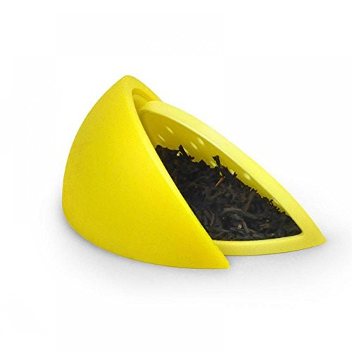 NAOAO Silicone Lemon Shape Fresh Fruit Leaf Loose Tea Infuser Filter Strainer Maker Ball Steeper Diffuser Deep Tea Mug Cup Steeper Herbal Spice Infuser Filter Tools