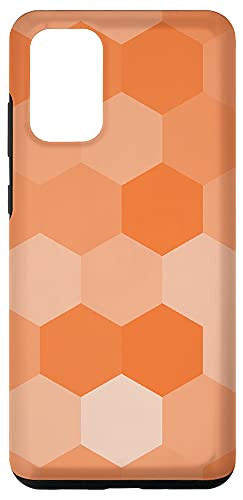 Galaxy S20 plus Aesthetic Geometric orange hexagon Pattern Case