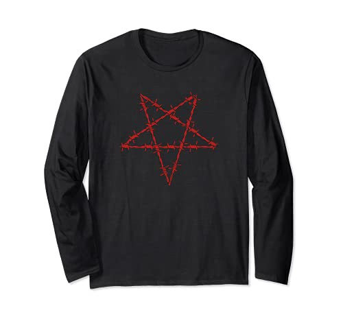 Barbed Wire Pentagram Soft Grunge Aesthetic Punk Goth Gothic Long Sleeve T-Shirt