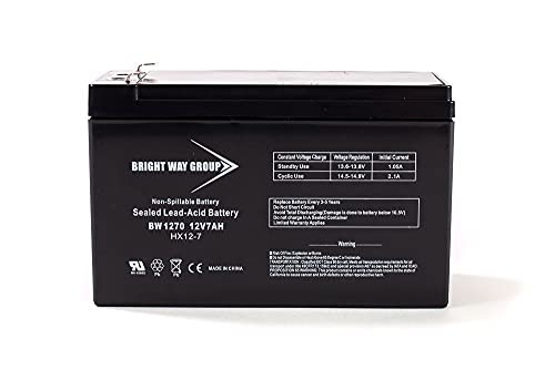 Bright Way Replacement Battery for SLA Fireworx EBPS6A Remote 12V 7Ah Alarm