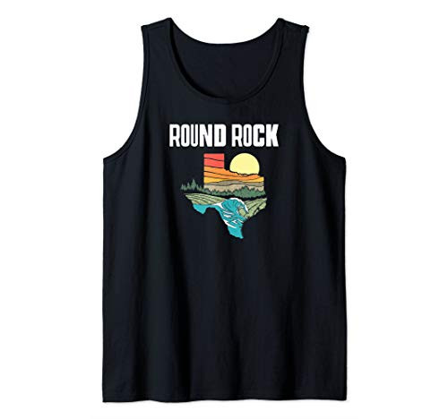 Round Rock Texas Outdoors Vintage Nature Retro Graphic Tank Top