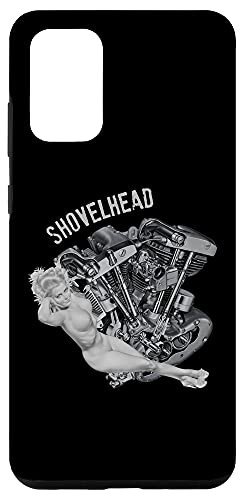 Galaxy S20 plus Vintage HD Motorcycle VTwin ShovelHead Engine PinUp Girl Case
