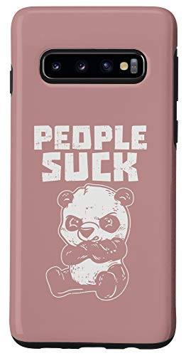Galaxy S10 People Suck Panda Misty Brown Case