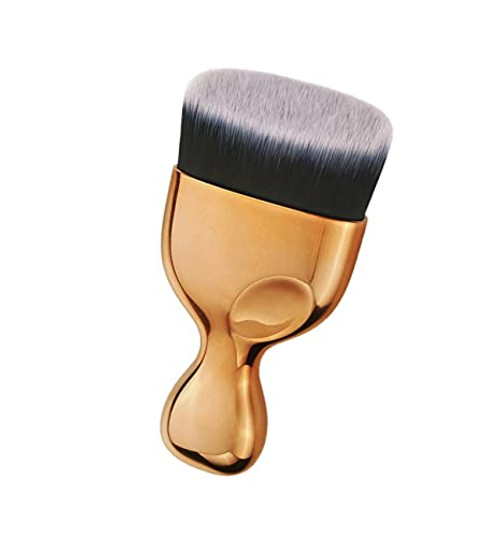 Angled Flat Foundation Brush High Density Face Body Kabuki Makeup Brush for Liquid Foundation Powder Cream Contour Buffing Stippling Blending -Gold- Angled Flat Foundation Brush High Density Face Body Kabuki Makeup Brush for Liquid Foundation Powder Cream Contour Buffing Stippling Blending -Gold-