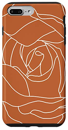 iPhone 7 Plus/8 Plus Rose Flower Floral Modern Boho Terracotta Burnt Orange Women Case