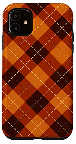 iPhone 11 Halloween Autumn Season Orange Plaid Fall Pumpkin Gift Case