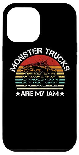 iPhone 12 Pro Max Retro Monster Truck Are My Jam Sunset Cool Engines Classic Case